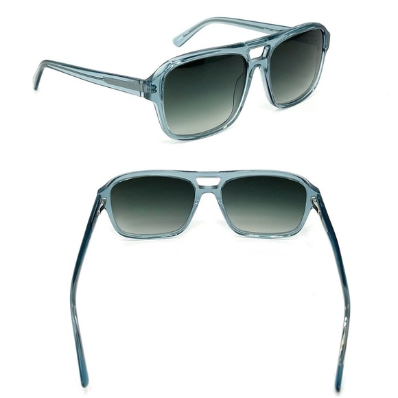 New Derek Lam 10 Crosby Ryanne Sunglasses Navigator Blue Frame Gray Lens Sunnies main image 4